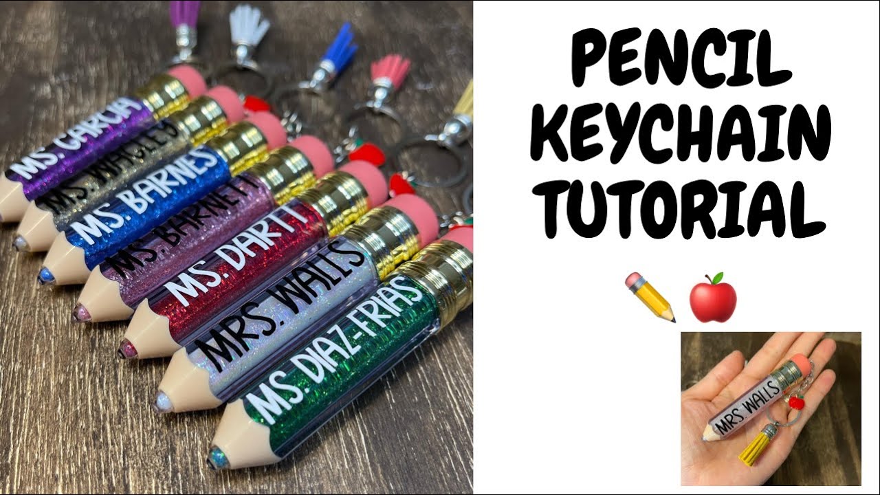 MAKE A PENCIL KEYCHAIN WITH ME | Teacher Gift |