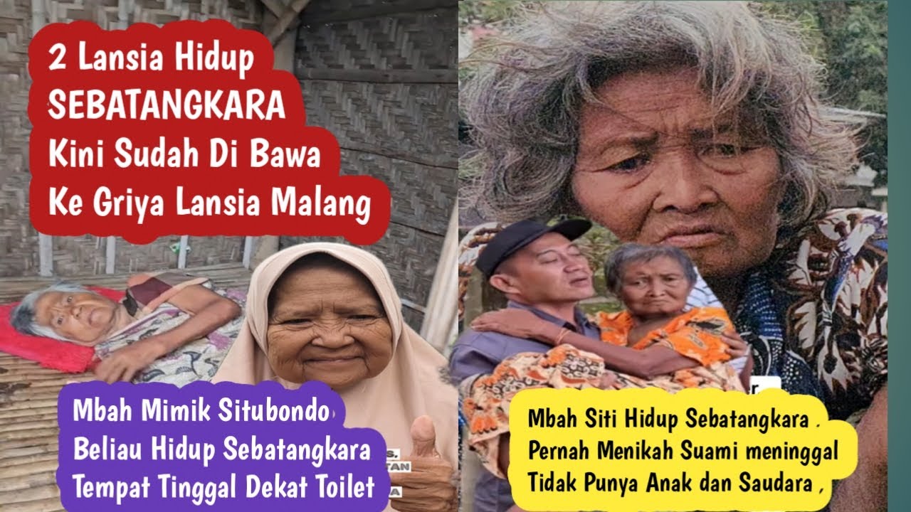 Nasib ke 2 lansia Terlantar⁉️  kini sudah di evakuasi griya lansia malang