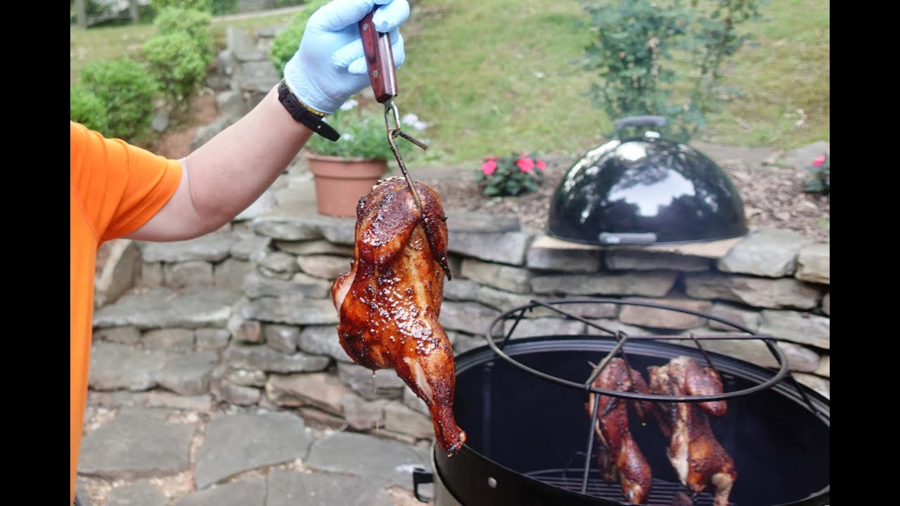 Making Tasty & Moist Half-Chicken on the WSM with the Hunsaker Hanging Rack