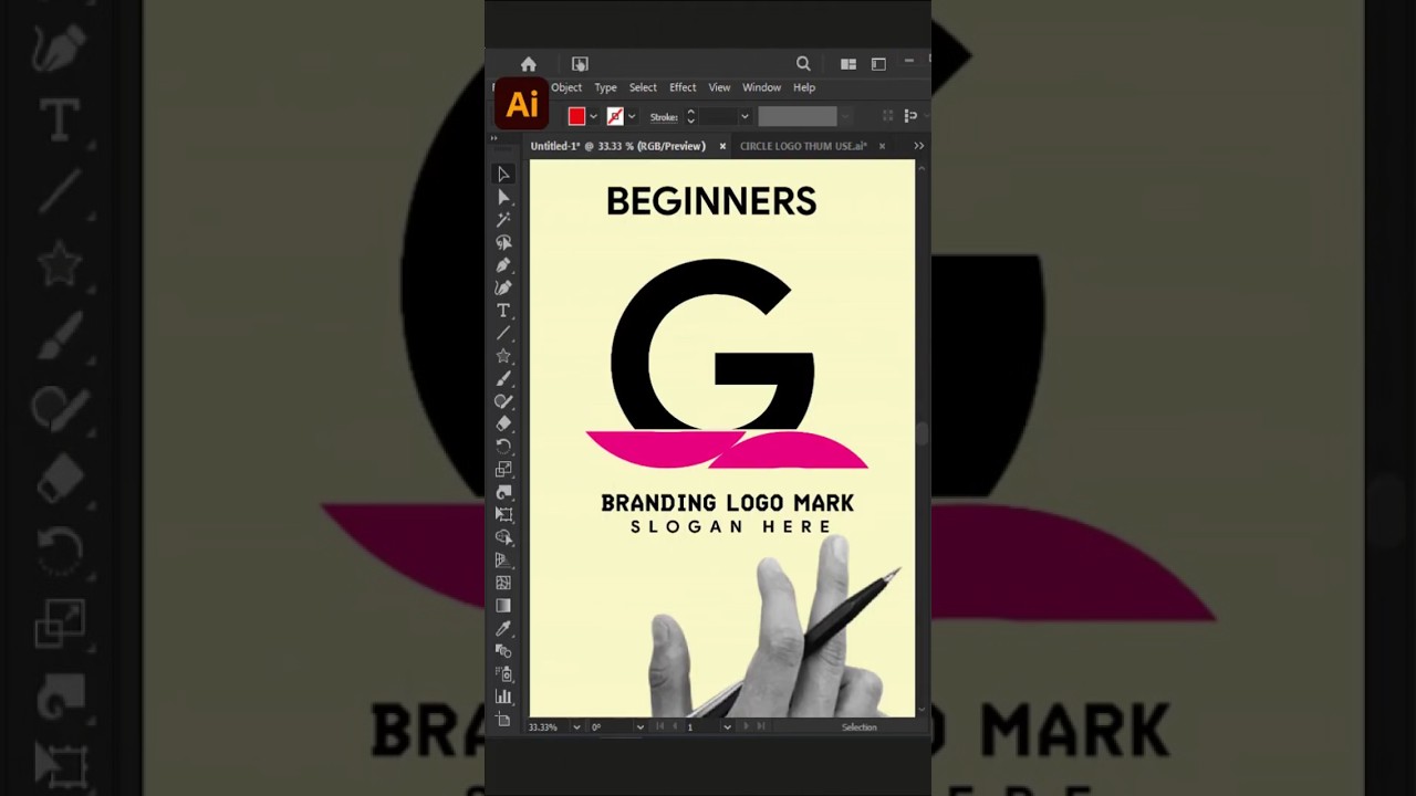 Adobe Illustrator 2026 Tips - How To Create G Monogram Logo Design Process 