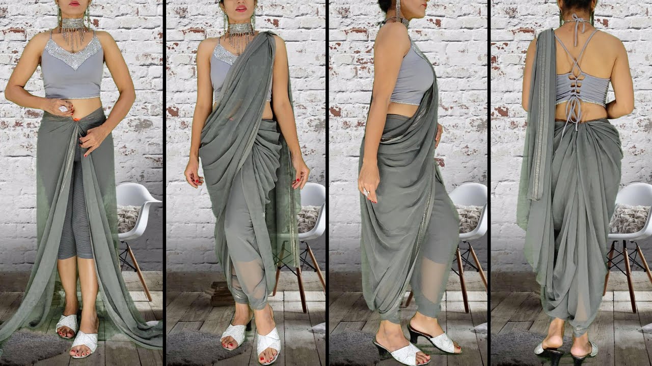 How to wear dhoti style saree