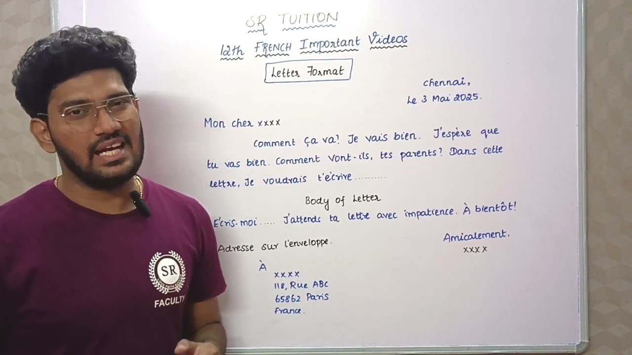French Most Important LETTER FORMAT |12thStd|State Board|Public Exam Exam|2026|Tamilnadu|Grammar 
