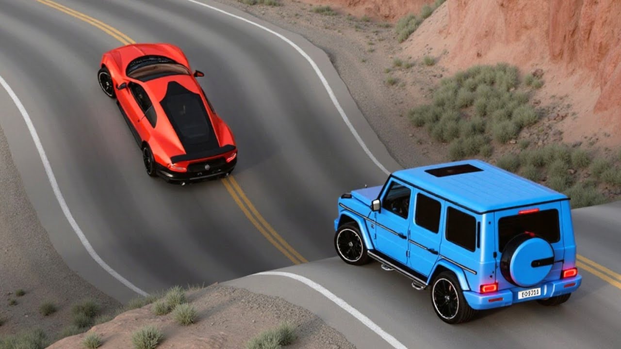 Cars vs Giant Dip Challenge #3 in BeamNG Drive!