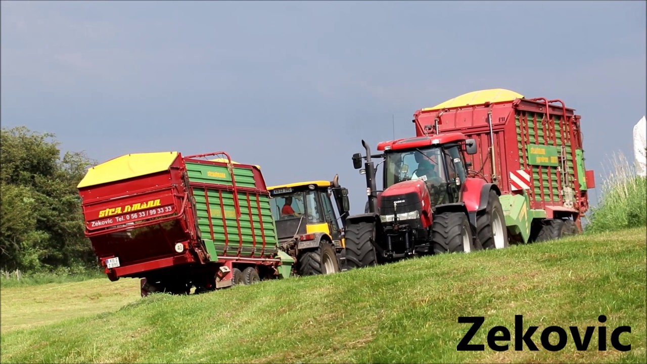 1. Schnitt mit 2 Ladewagen| LU Zekovic| JCB| Case Puma| John Deere| *Motorsound*