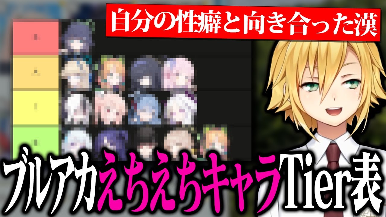 自分の性癖と向き合いブルアカえちえちキャラTier表を作る、卯月コウ【にじさんじ/切り抜き】