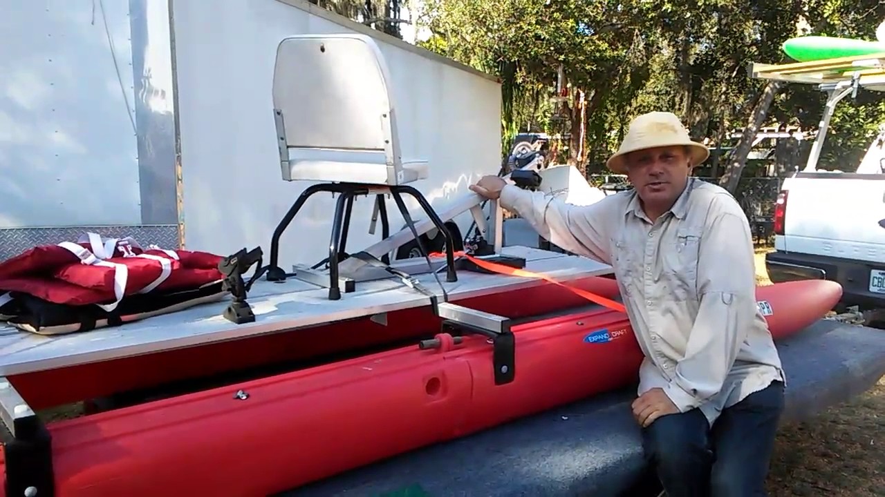 Pedal drive on Expandacraft catamaran.