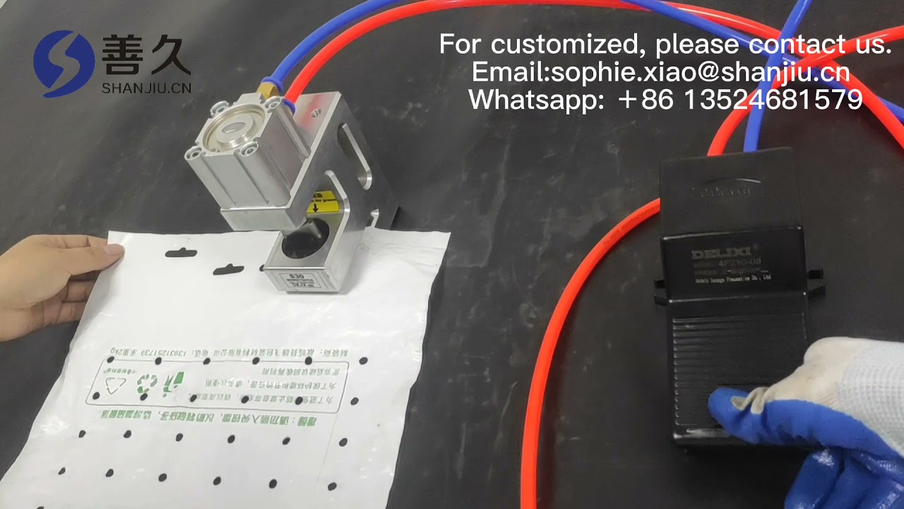 Euro Hole Puncher Pneumatic for Plastic bag Butterfly Hole Pneumatic Punch Machine 30＊6＊9mm