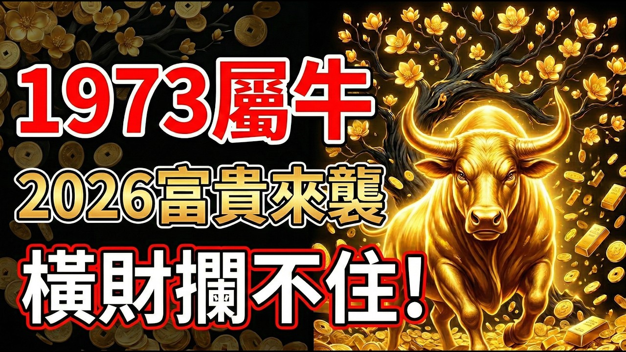 1973年牛：大器晚成「將相才」！2026年枯木逢春，富貴逼人，橫財攔不住！