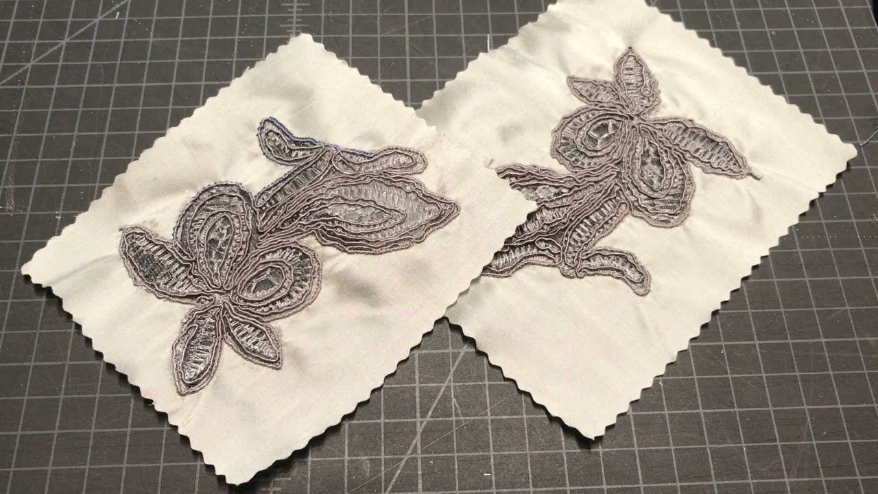 Applique lace to fabric