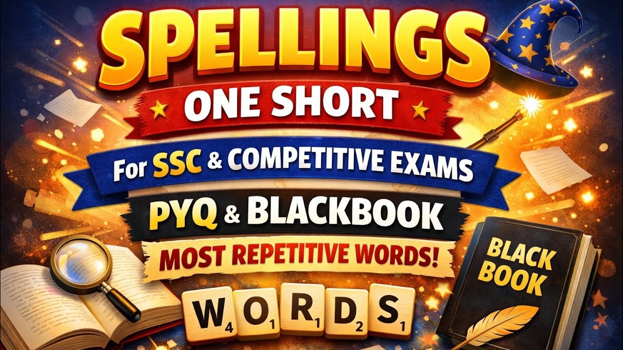SSC English Spellings Marathon| Most Repetitive Words | PYQBlackbook StrategySSCCGL/CHSL One Shot 💯 