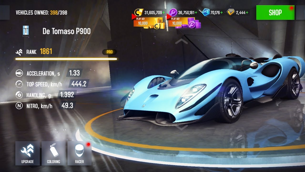 Asphalt 8  Upgrade to pro De Tomaso P900 ( Car 398 ) Treasure Car