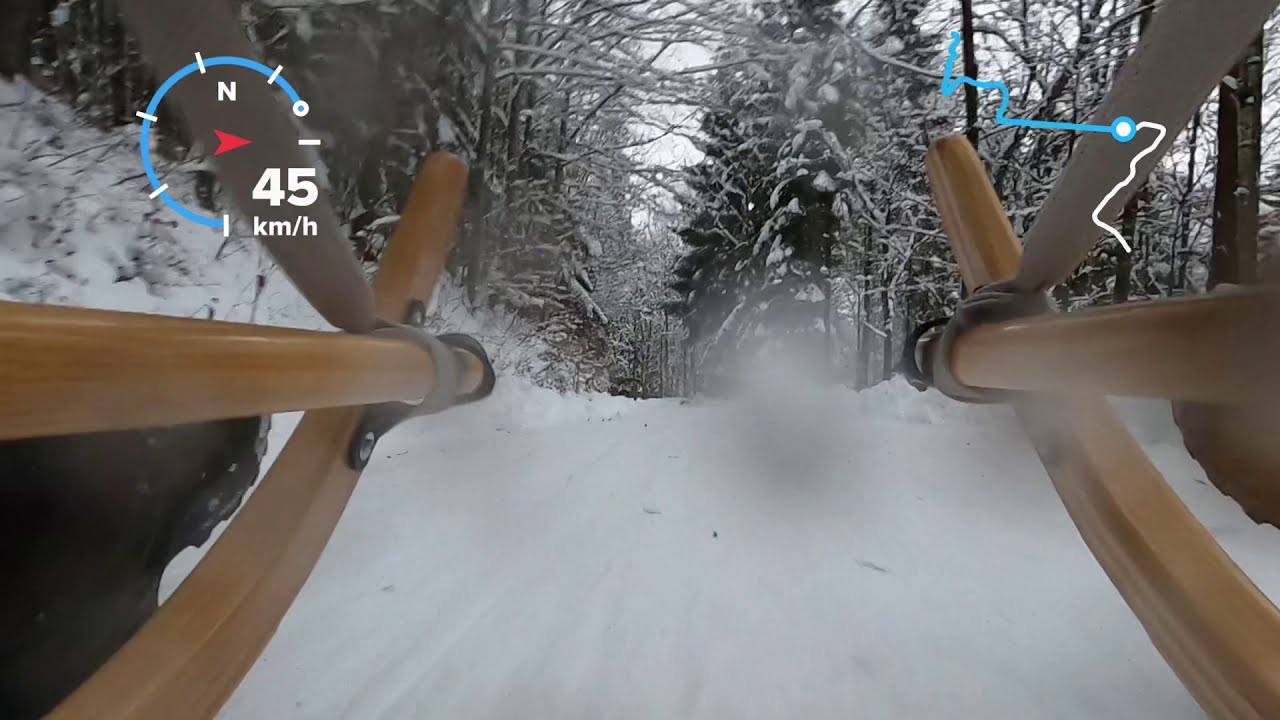 Sledge ride in the Swiss Mountains - Bettlachberg sledge run (02.01.2021)