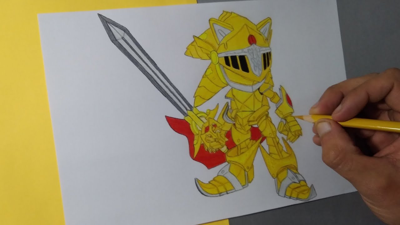Dibujando a Excalibur Sonic | Sonic Forces: Speed Battle | Drawing Excalibur Sonic