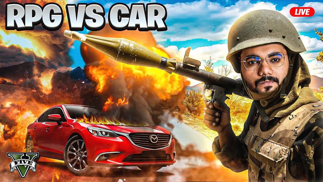 🔴RPG vs CARS dhoom dhadam!😂 - GTA V F2F & Parkour Races!