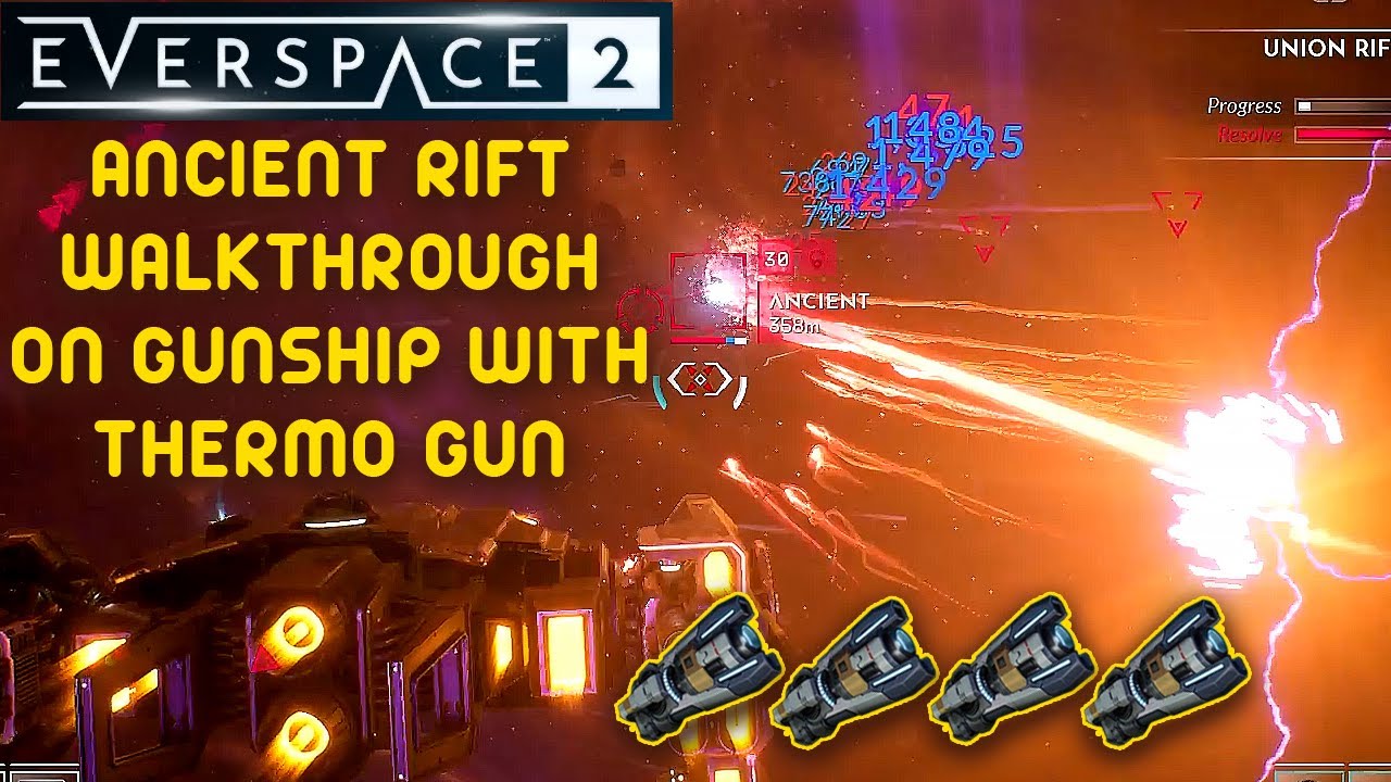 Ancient Rift Walkthrough on Gunship with Thermo Gun - Everspace 2