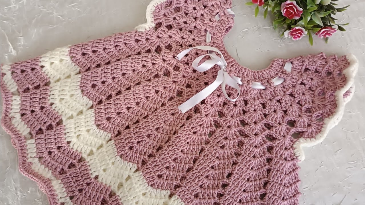 Çok Tatlı Çok Güzel Prenses Bebek Elbisesi Tığ İşi Anlatımı 🧿🧶#knittingpatterns