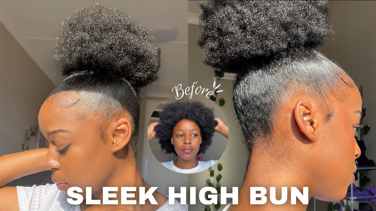 HOW TO ACHIEVE HIGH SLEEK BUN ON TYPE 4 NATURAL HAIR! 💫