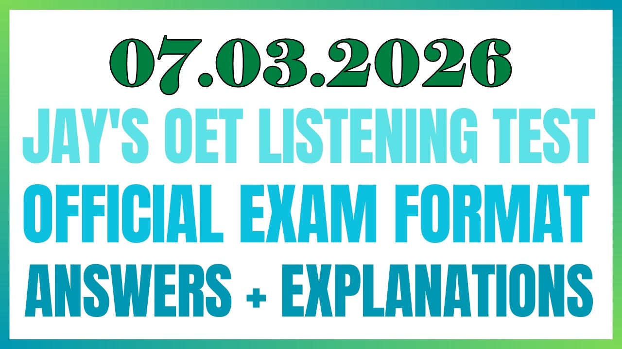 OET READING TEST  07.03.2026 #oet #oetexam #oetnursing #oetlisteningtest