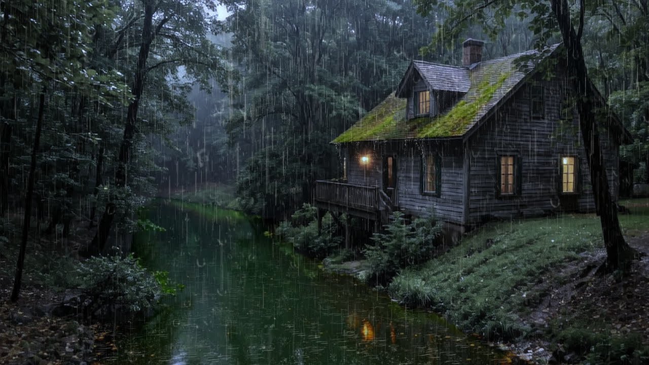 Deep Sleep with Heavy Rain in the Forest | Peaceful Nature Sounds for Relaxation and Stress Relief