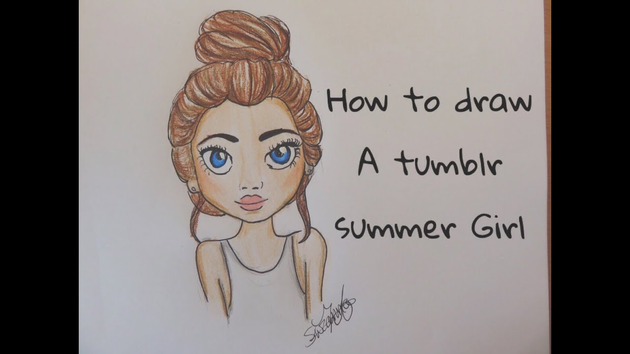 How to draw a girl with a messy bun tumblr