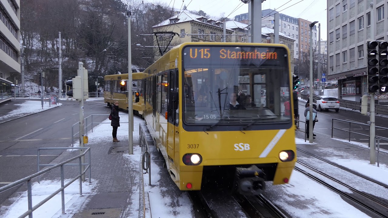 Straßenbahn U Bahn Stuttgart 4K