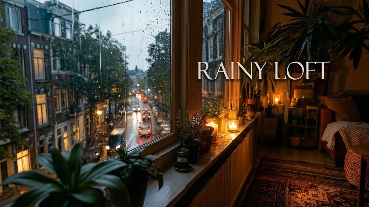 RAINY NIGHT AMSTERDAM LOFT — AMBIENT PIANO — THE LOFT FREQUENCY