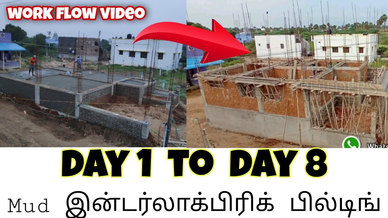 Mud Interlock Brick Building step by step working  video | lintel work flow video | JS BUILDER'S |