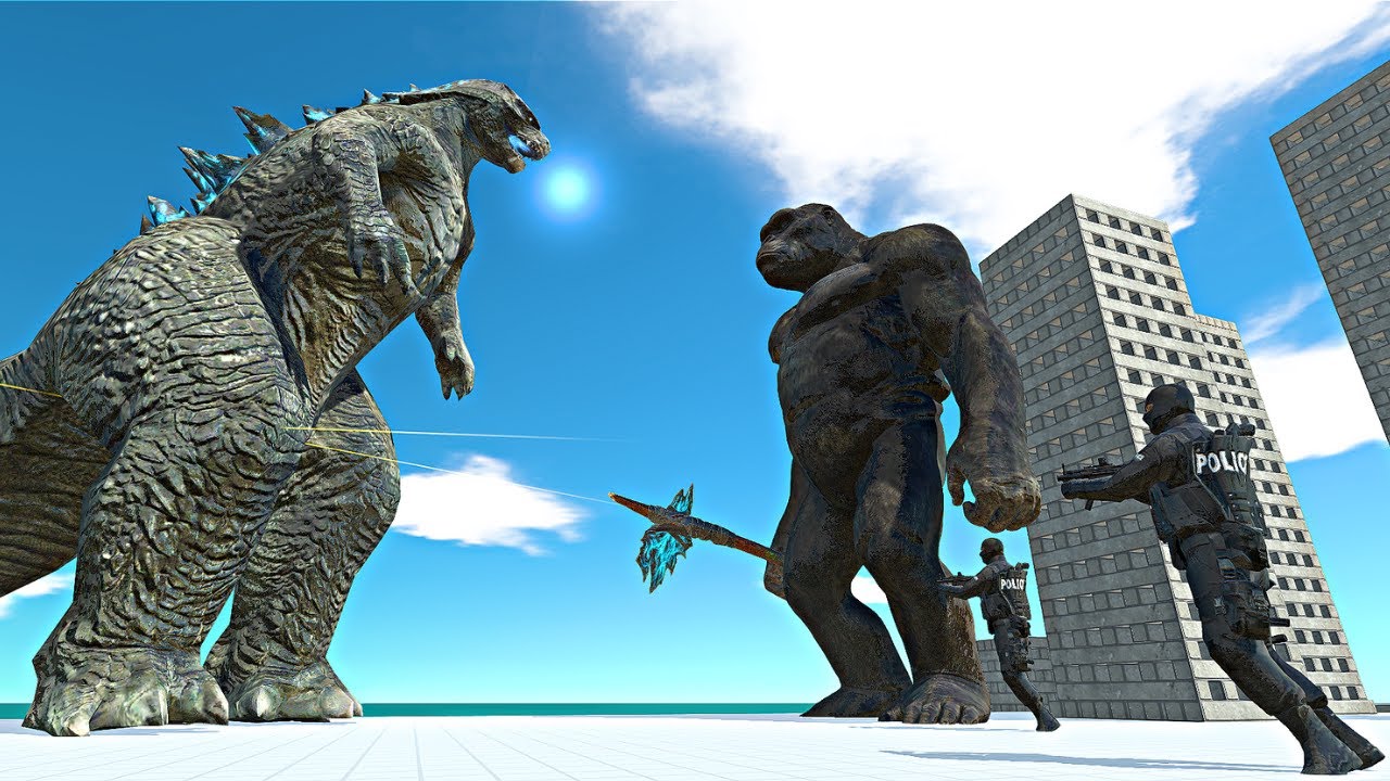 Godzilla 2014 Attacks the City | Godzilla vs Kaiju Monsters - Animal Revolt Battle Simulator