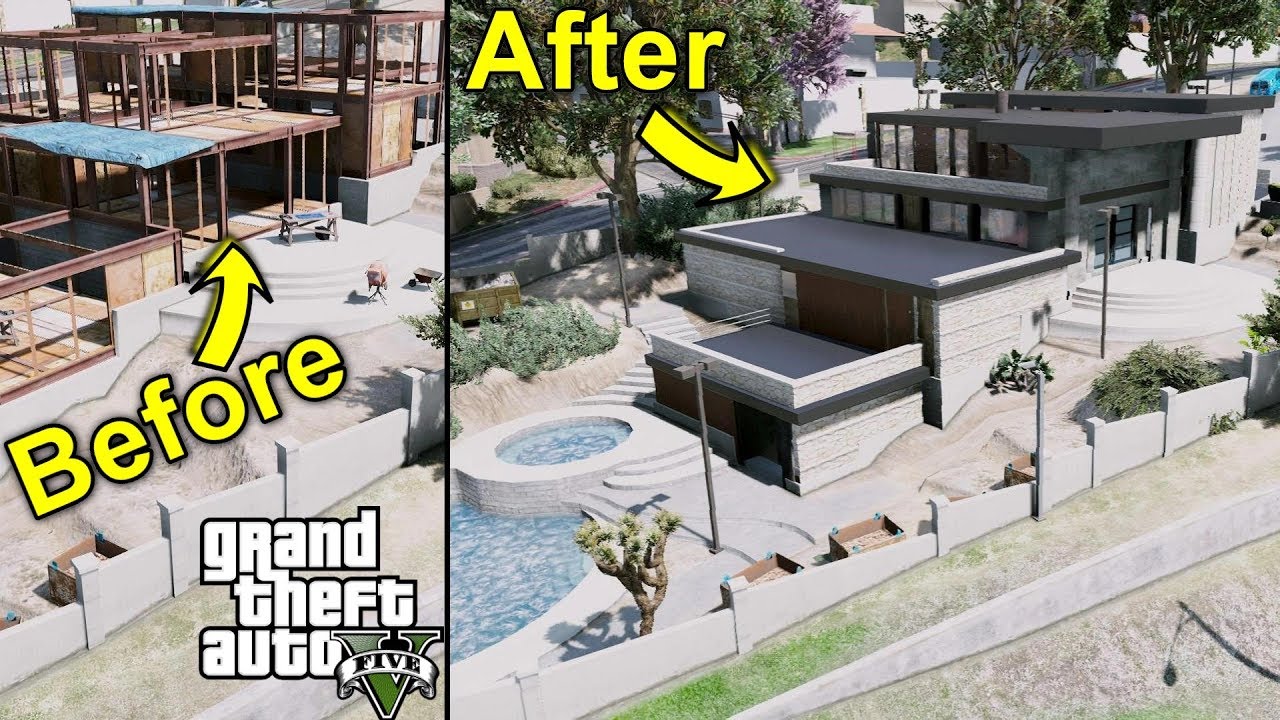 GTA 5 Real Life Mod #127 Строительная компания строит дом в Рокфорд-Хиллз