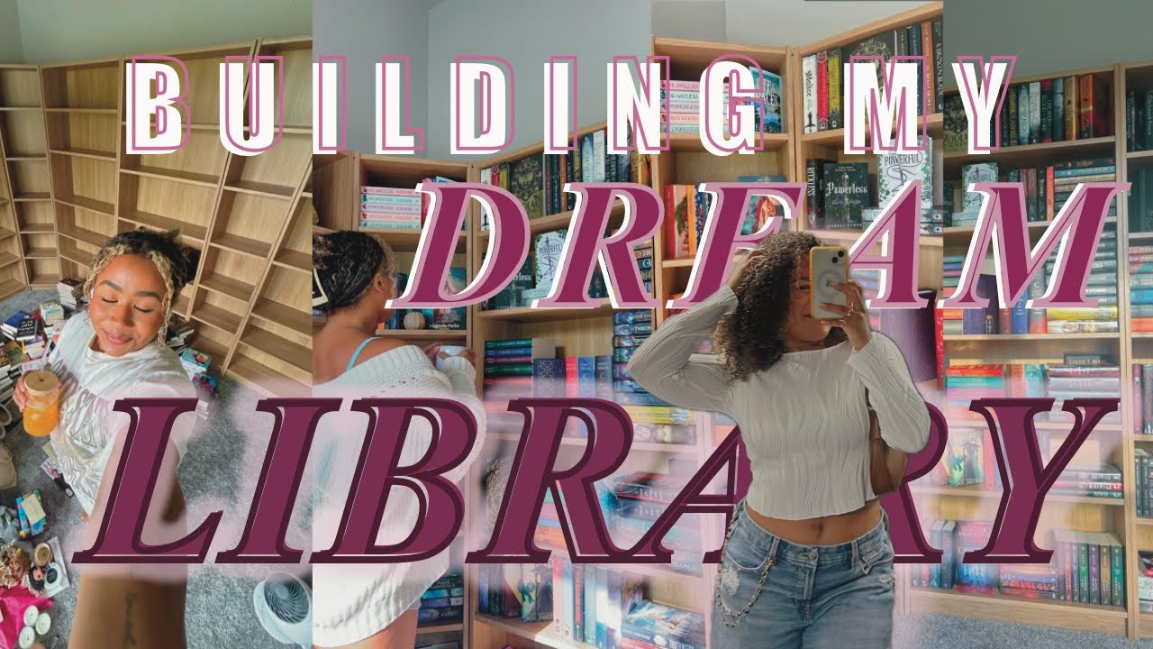BUILDING MY DREAM BOOKSHELVES 🩷💐📖🍂🤎🥂 moving p1 [organizing, building & decorating my library]