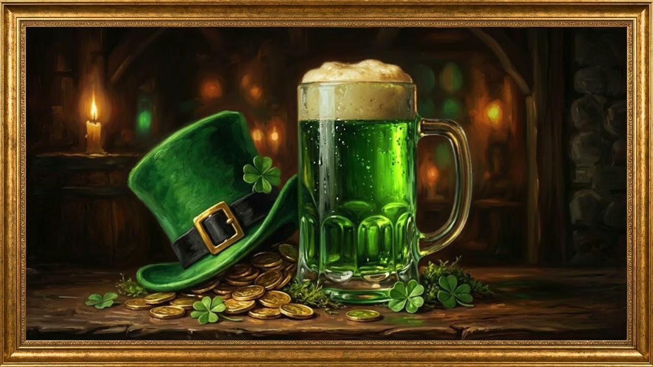 Festive St. Patrick's Day TV Art | The Frame Museum 4K Screensaver | Cozy Pub Oil Painting