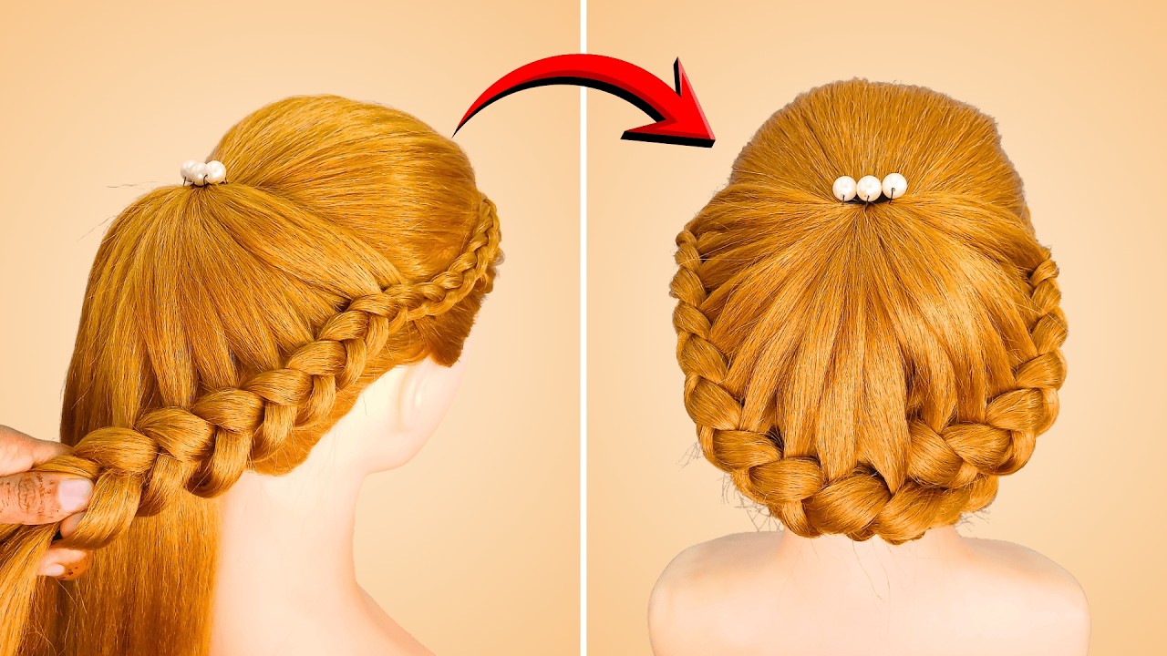 Side Braid to Elegant Bun Hairstyle | Easy Step By Step Updo Tutorial