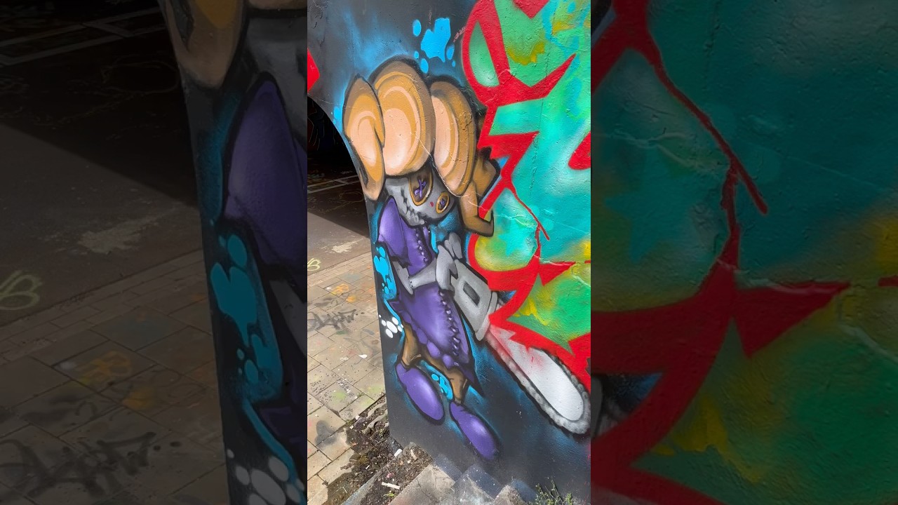 She came, she sawed, she conquered 🪚 by Clone One - Eindhoven, NL. #streetart #graffiti #shorts