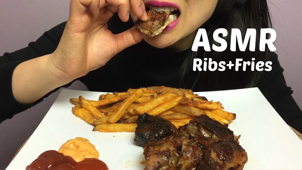 ASMR Ribs + Fries (Eating Sounds) | SAS-ASMR