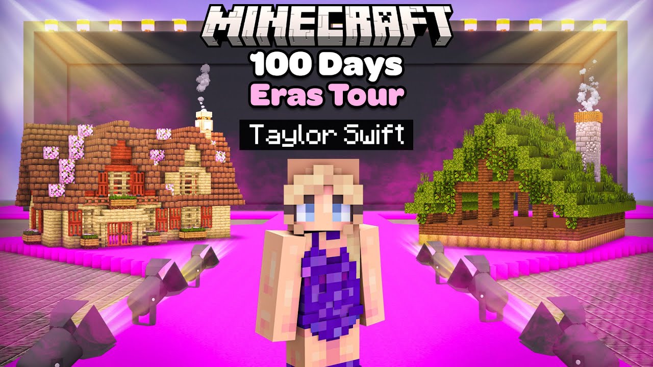 I Spent 100 Days Building Taylor Swift Eras Tour in Minecraft Hardcore