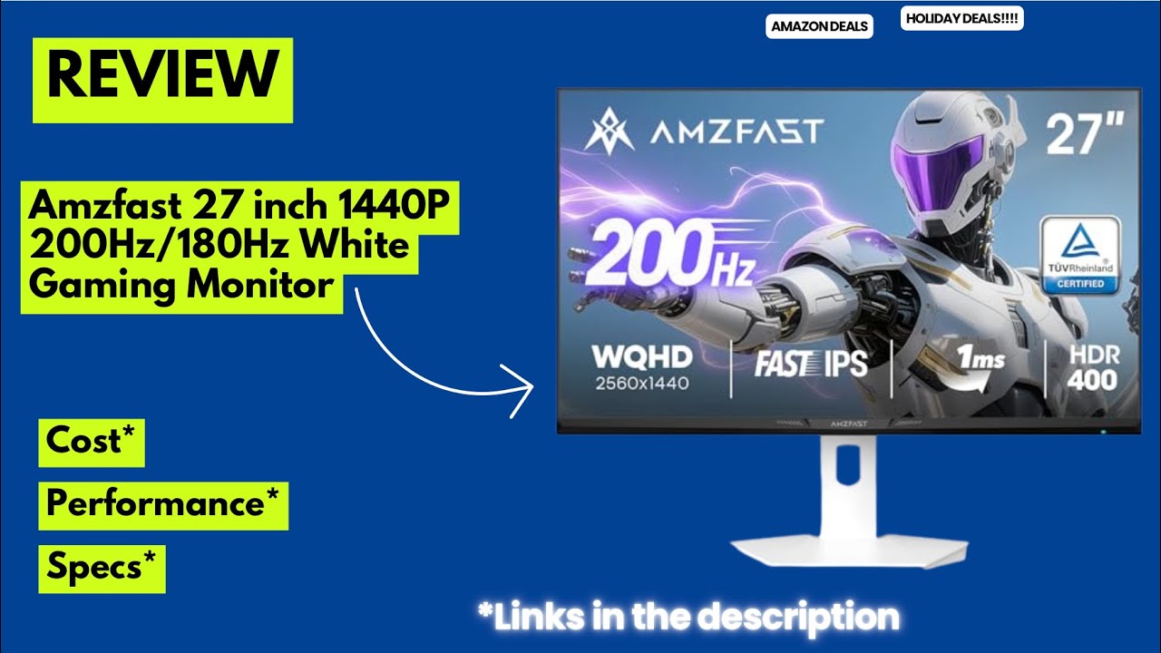Обзор игрового монитора Amzfast 27" 1440P 200 Гц | Быстрый IPS, HDR400, 1 мс, WQHD Лучший бюджетн...