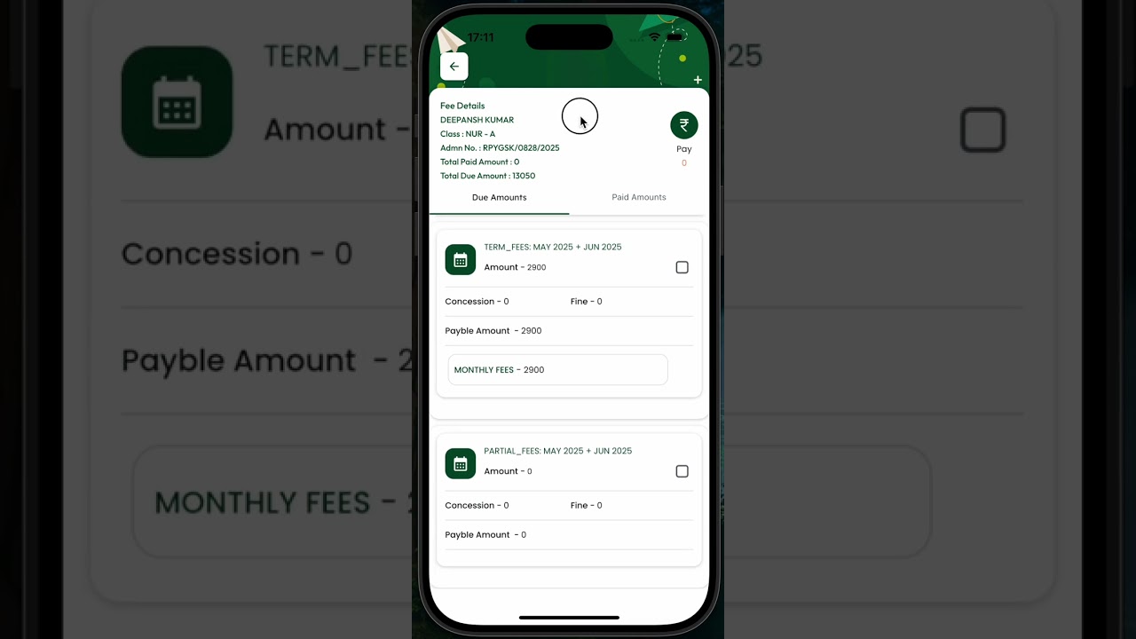 Making fee Payment Online through Edusoft School ERP Mobile Application.