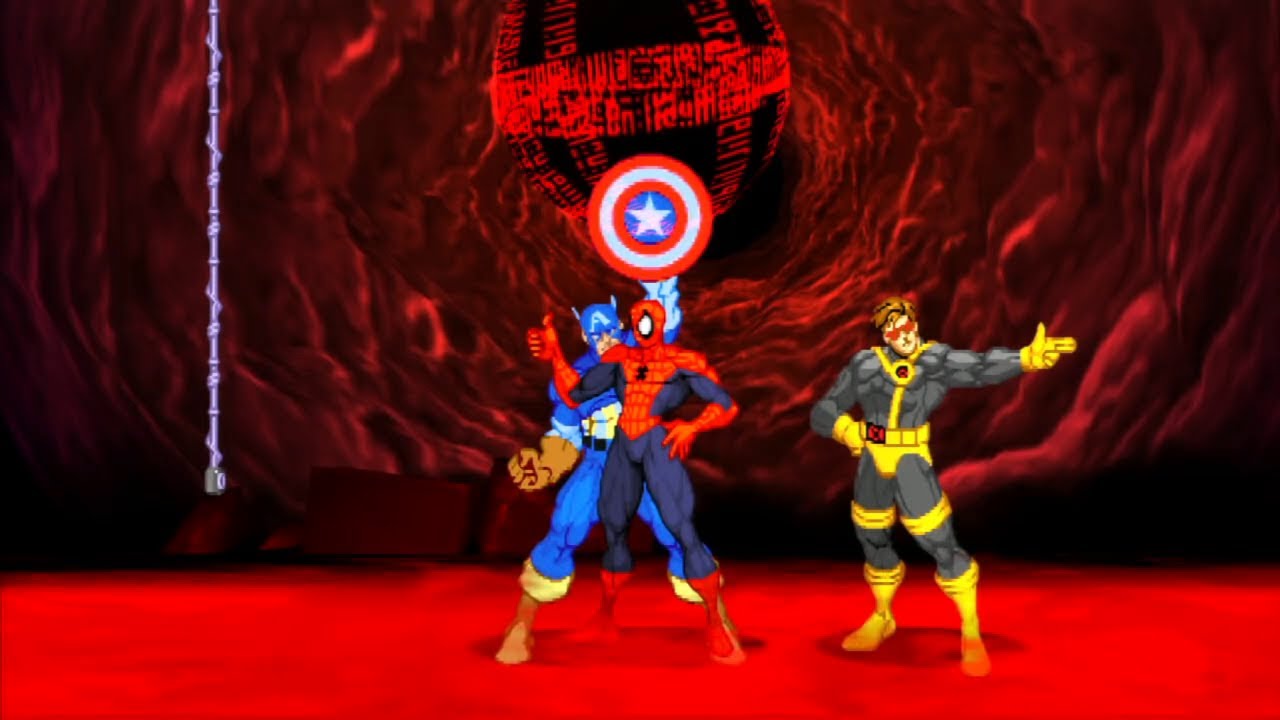 Marvel VS Capcom 2 - Spider-Man/Captain America/Cyclops - Expert Difficulty Playthrough