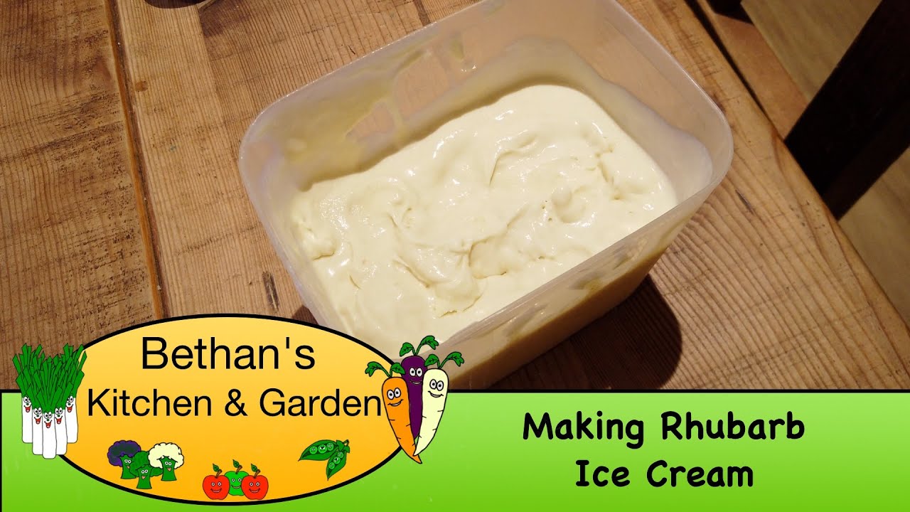 Making Rhubarb Ice Cream