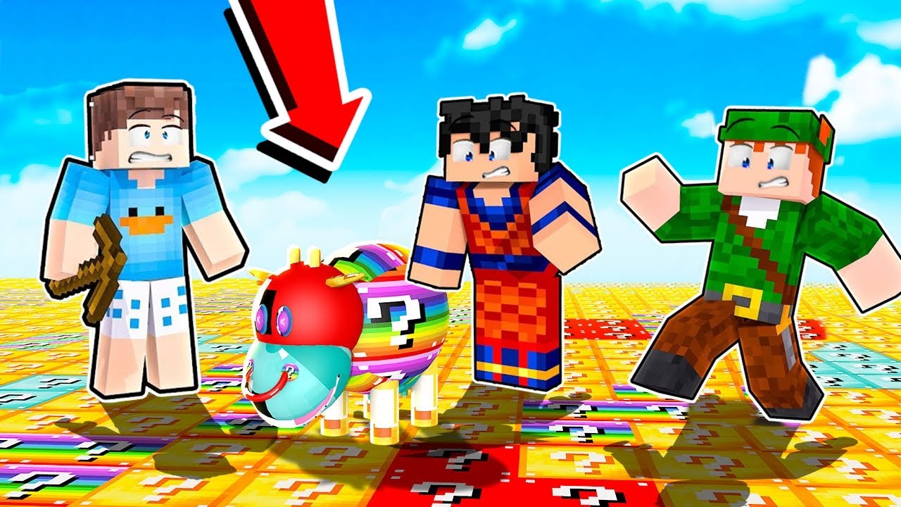 FAMÍLIA ARQUEIRA NO MUNDO FEITO DE LUCKY BLOCKS NO MINECRAFT! (SPIRAL, RAINBOW, ASTRAL)