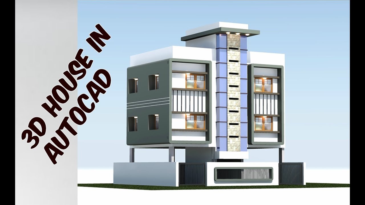 3d house tutorial in autocad fast & easy