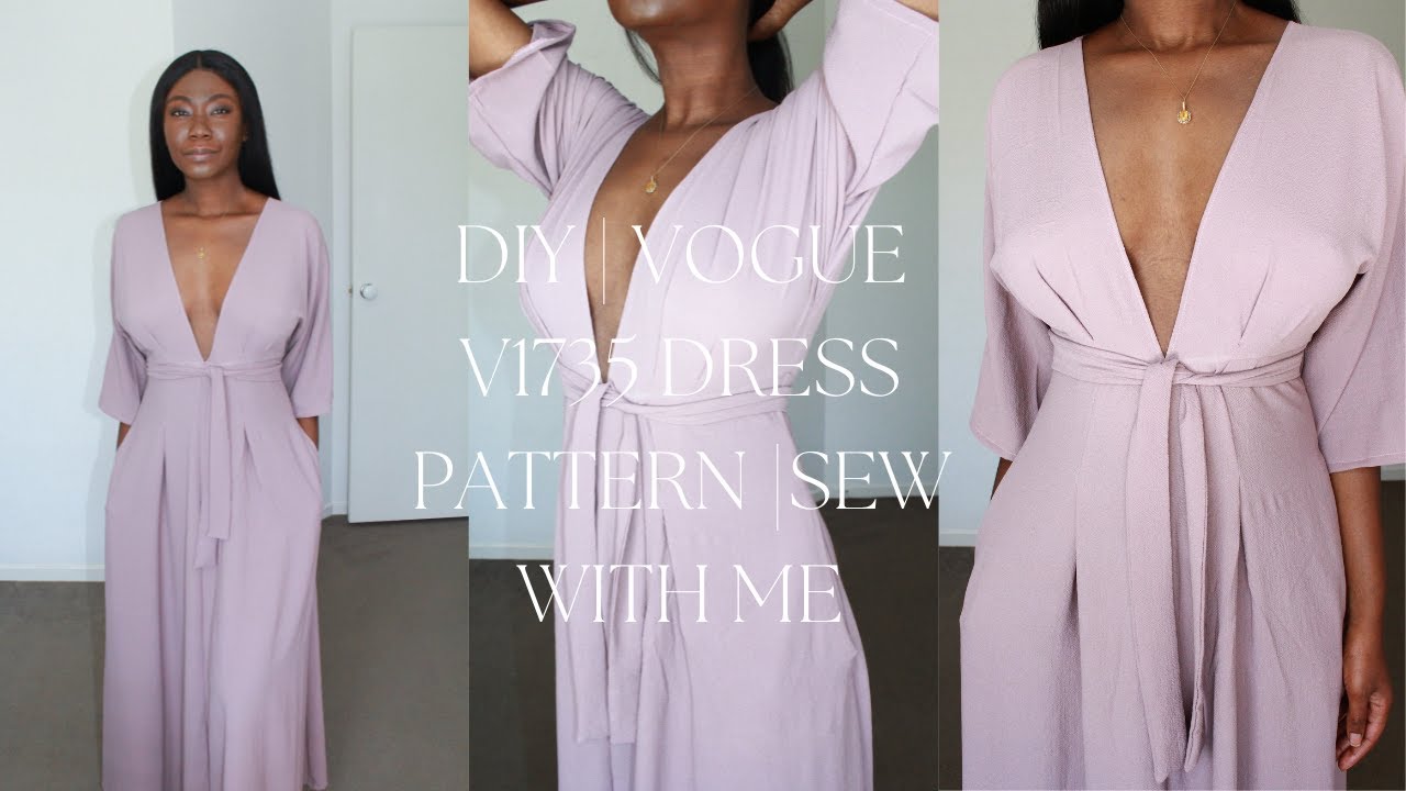 DIY| VOGUE 1735 SEWING PATTERN| HOW TO MAKE A DRESS | SEW WITH ME