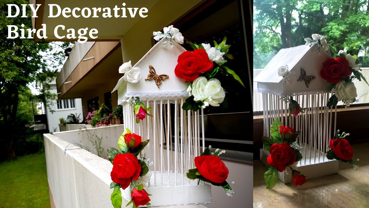 DIY Decorative Bird Cage | Floral Bird Cage | Home Decor | Decor Piece | Handmade Craft | Bird House