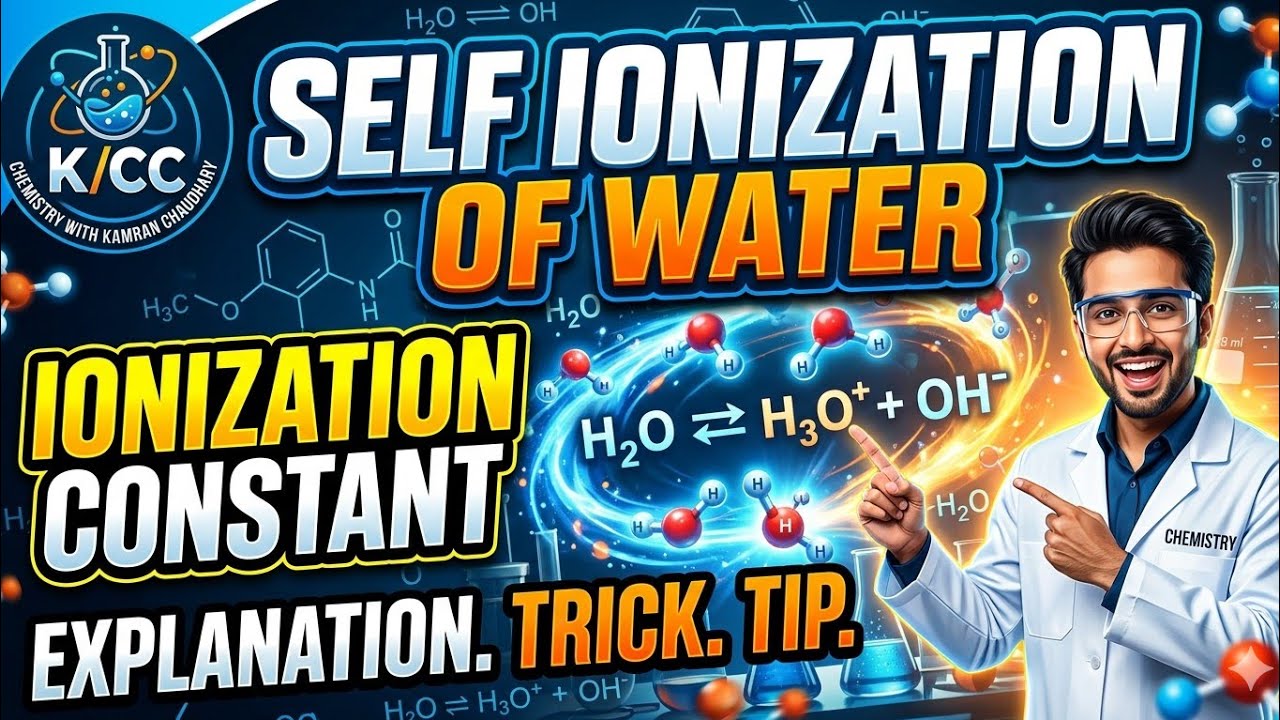 self ionization of water | self ionization or autoionization of water | in urdu hindi