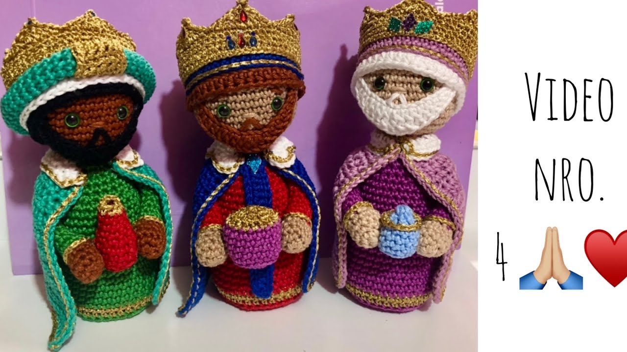 Reyes magos en Amigurumi paso a paso | Pesebre o nacimiento video 4 🙏🏼♥️