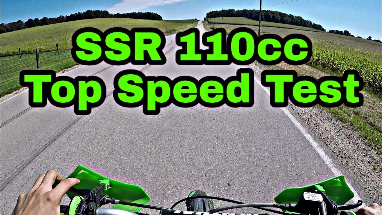 Насколько БЫСТР питбайк SSR 110 куб. см? 2013 SSR (ручная коробка передач) Максимальная скорость ...