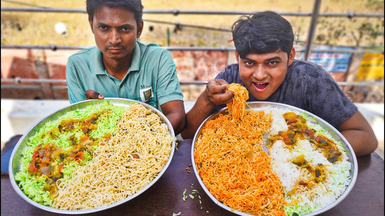 5Kg Street Chow Mein, Rice Eating Challenge | Massive Noodles & Rice Thali | Food Eating Competition
