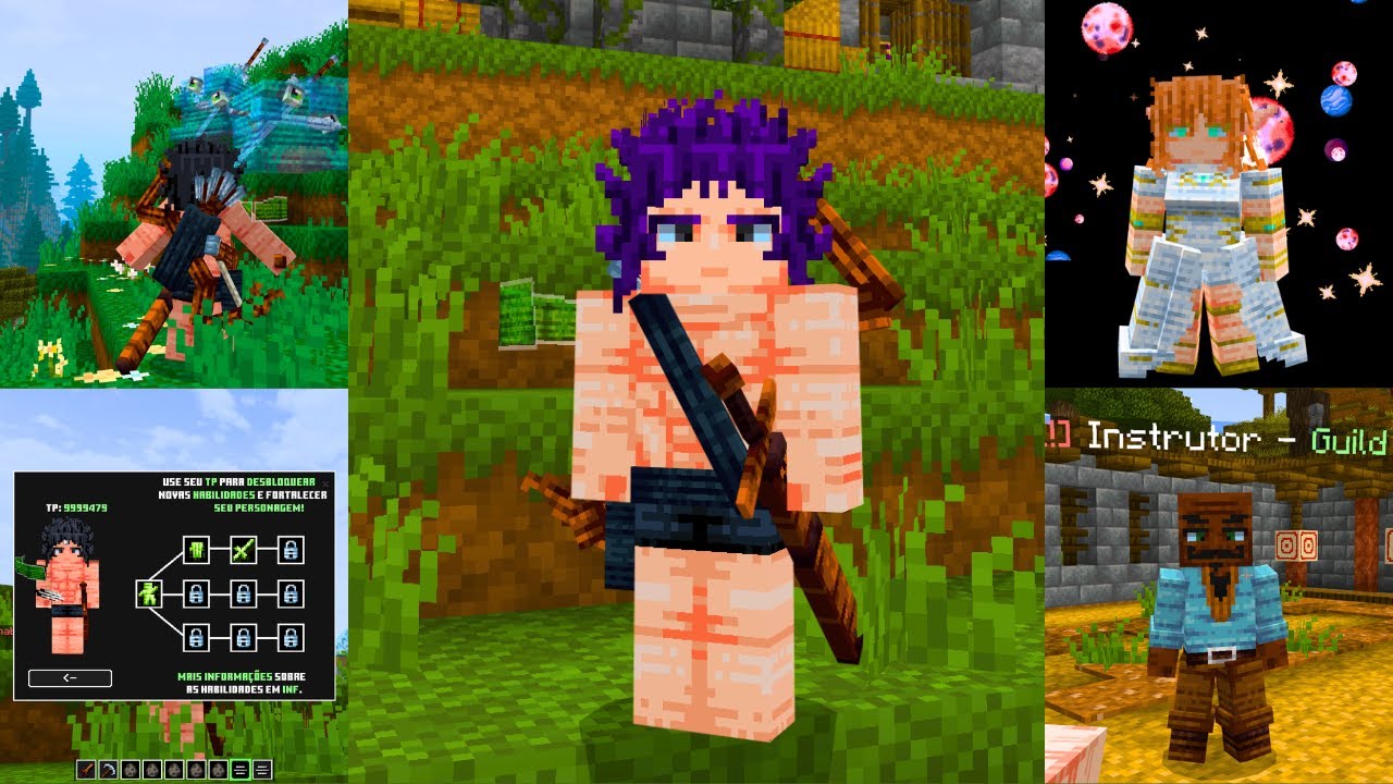 LANÇOU  NOVA ADDON RPG ISEKAI no MCPE! - com MONSTROS: GOBLINS, SLIMES, LOBOS, URSO