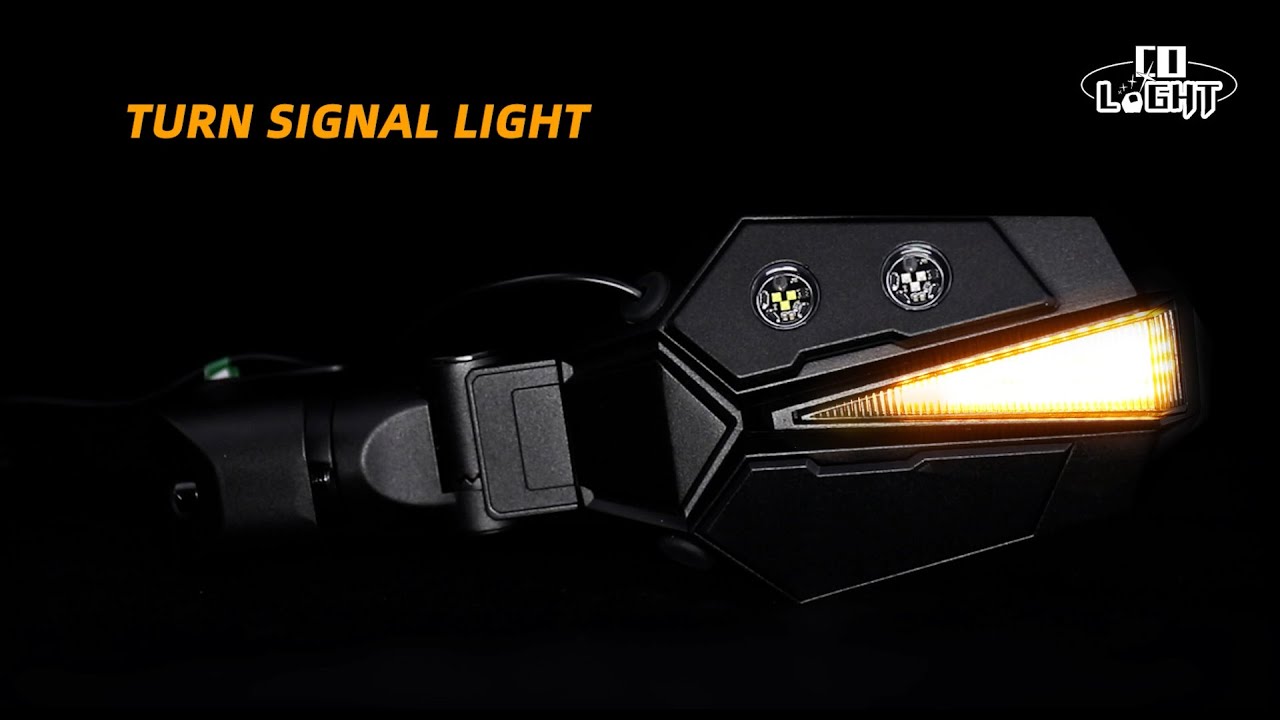 UTV Side View Mirrors With Amber Turn Signal Lights