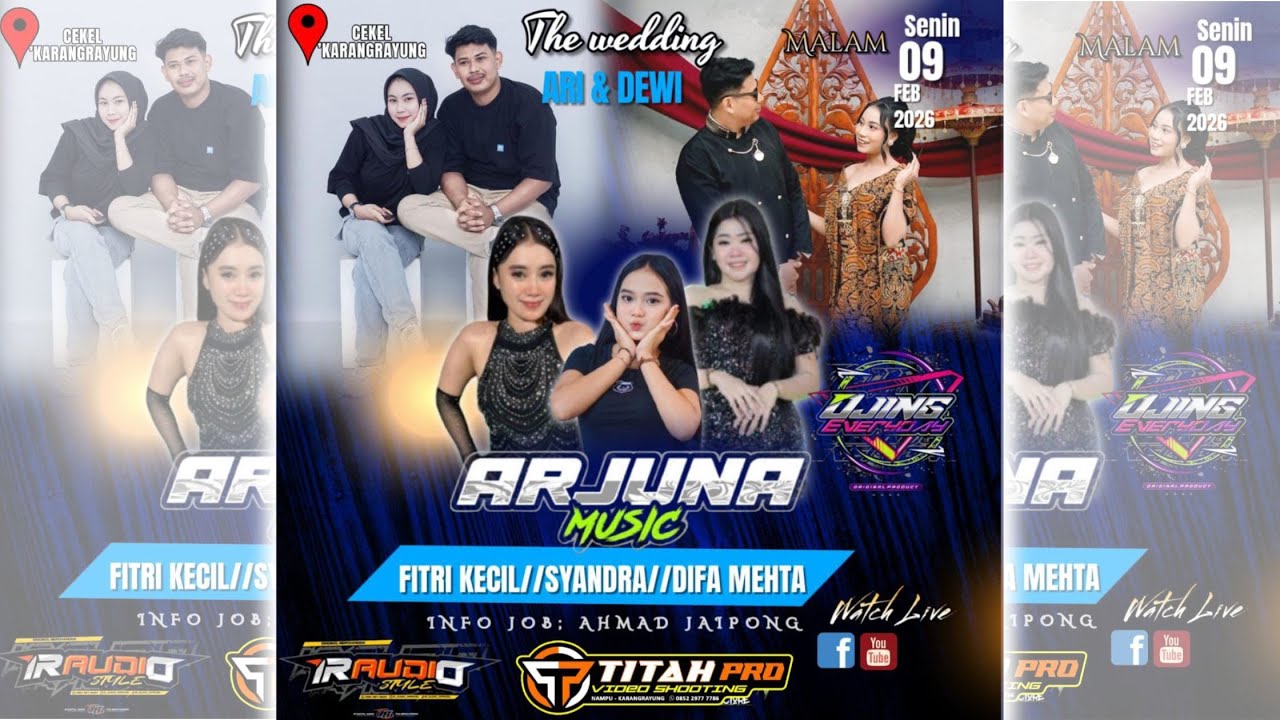 #live ARJUNA MUSIC‼️WEDDING ARI & DEWI  // IR AUDIO // CEKEL, 9 FEBRUARI 2026 - MALAM